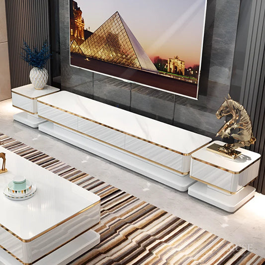 White Luxury TV Unit for Living Room