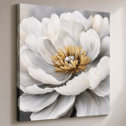 Magnolia Gold & White Flow Textured Wall Art