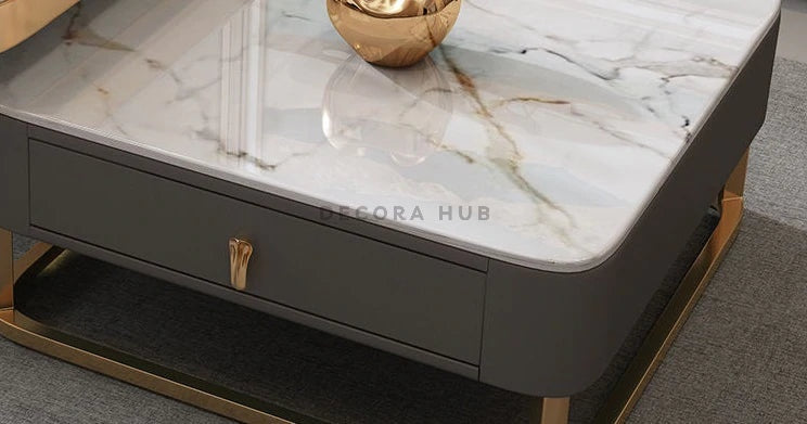 Black Frame White Marble Top Luxurious Nesting Tables – black frame white marble nesting table by DecoraHub