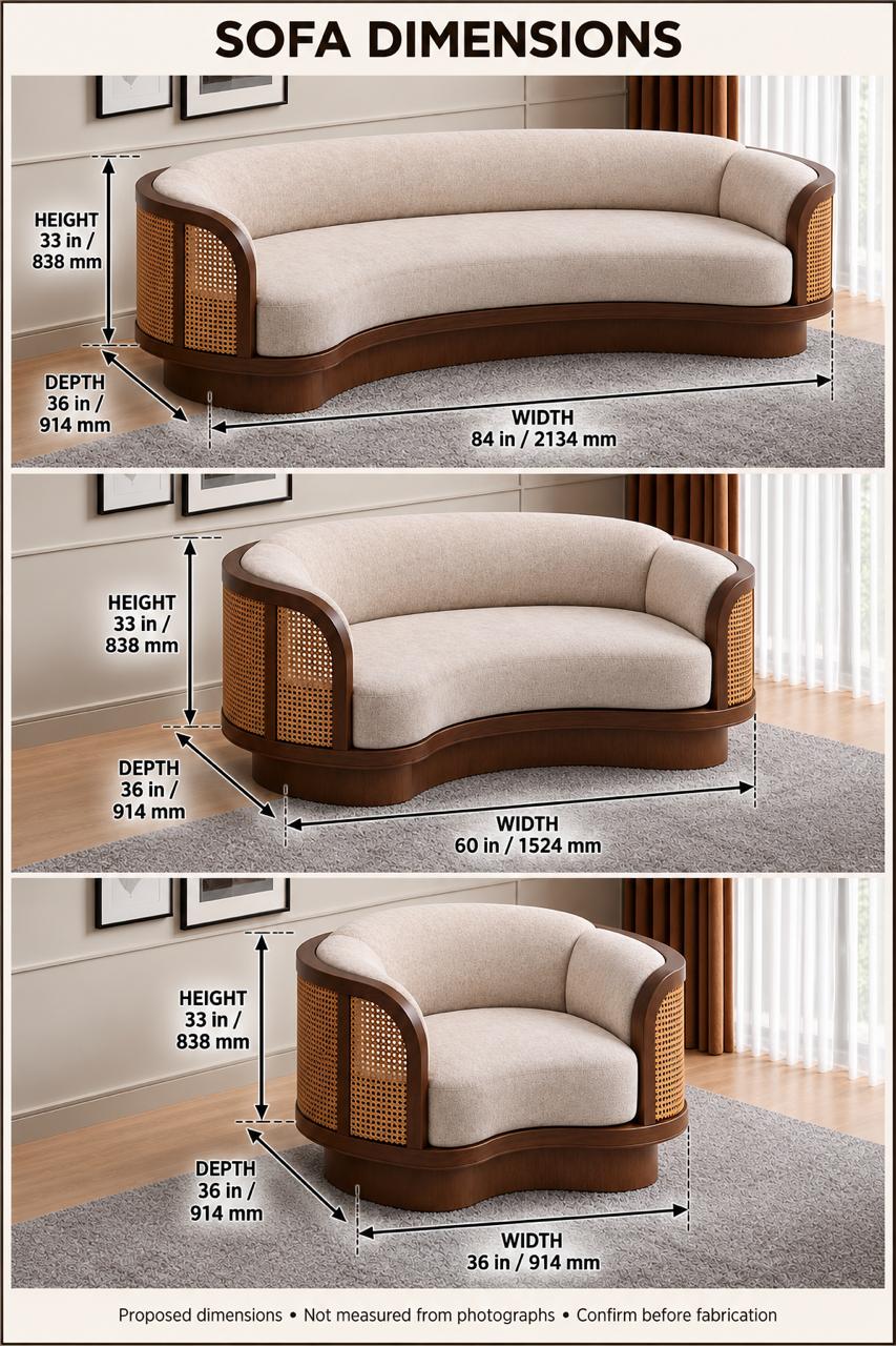 Mira Teak & Rattan Luxury Sofa Set