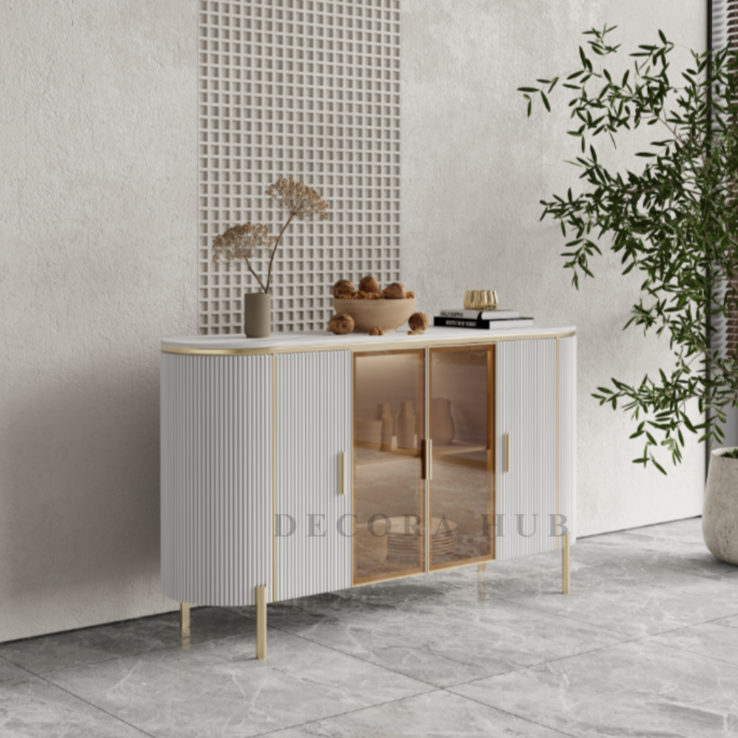 Modern Fluted Sideboard Console Table - image 2
