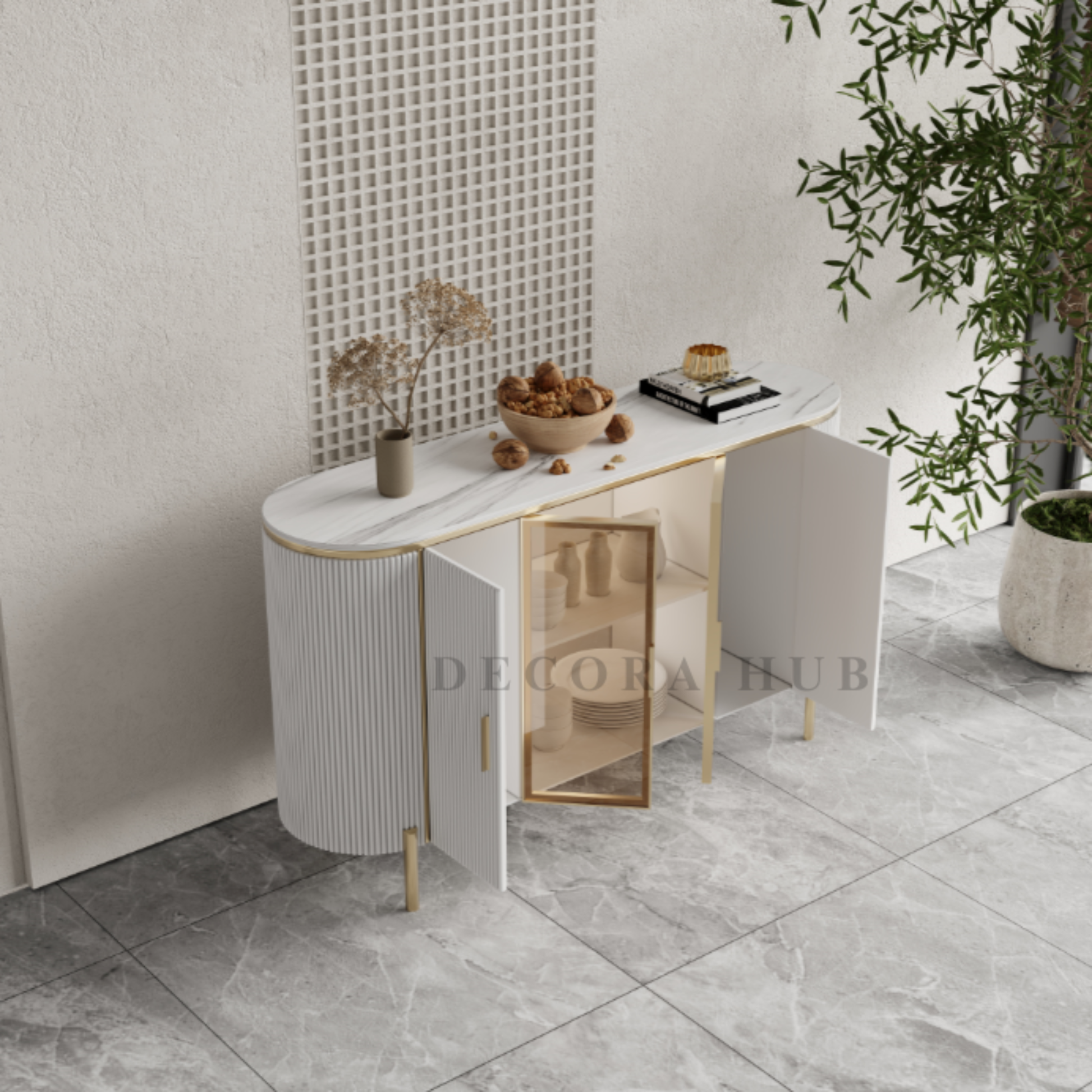 Modern Fluted Sideboard Console Table - image 3