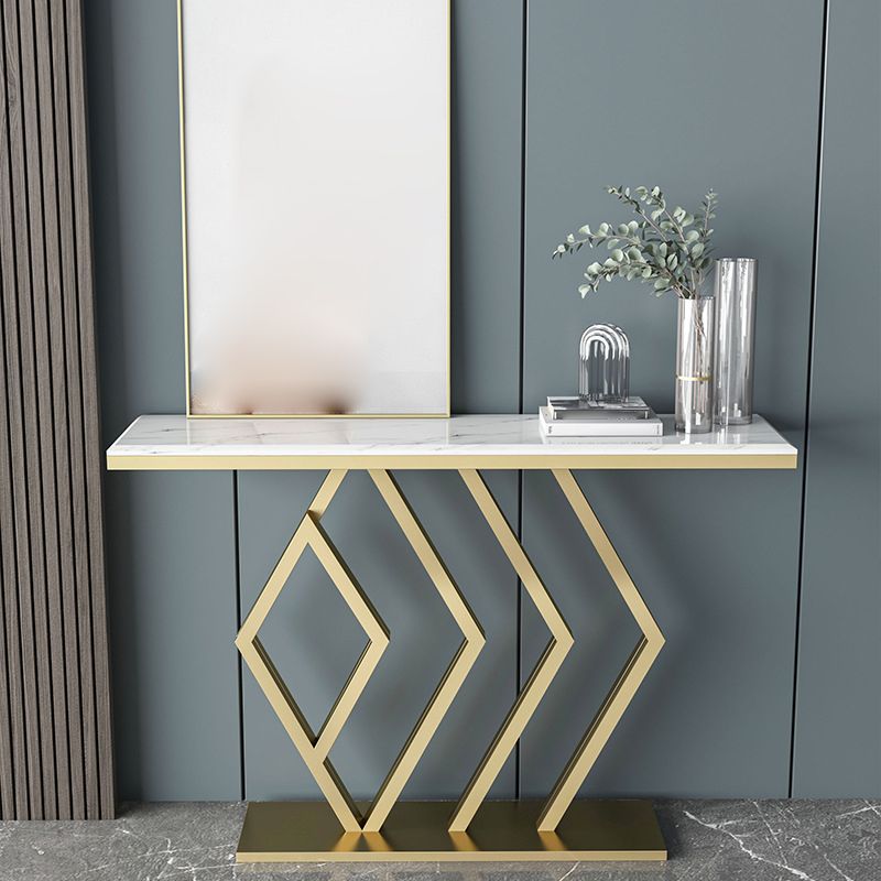 Modern Metal Console Table White - image 2