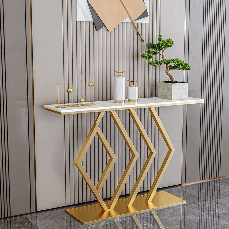 Modern Metal Console Table White - image 3