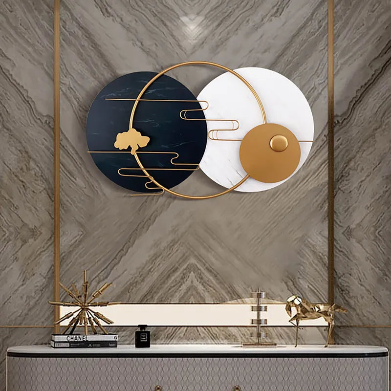 Decorative Wall Art in White & Black & Gold