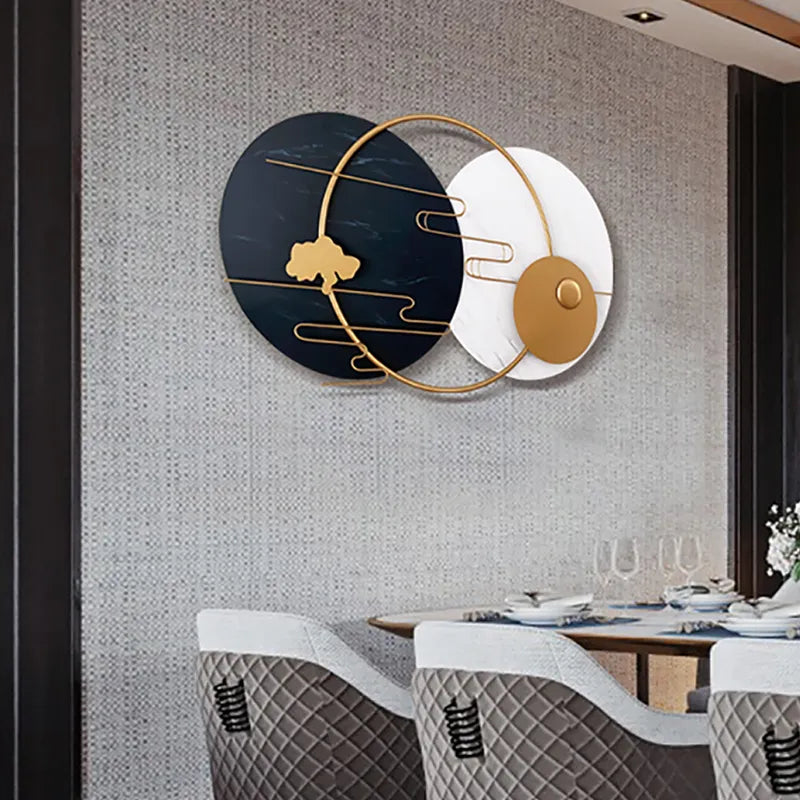 Decorative Wall Art in White & Black & Gold
