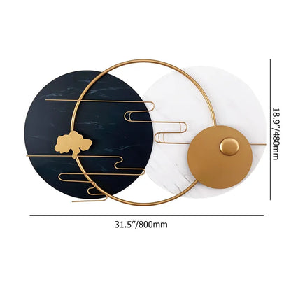 Decorative Wall Art in White & Black & Gold