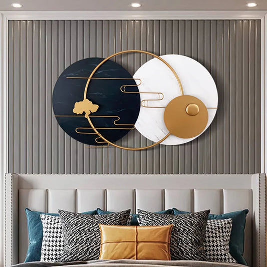 Decorative Wall Art in White & Black & Gold