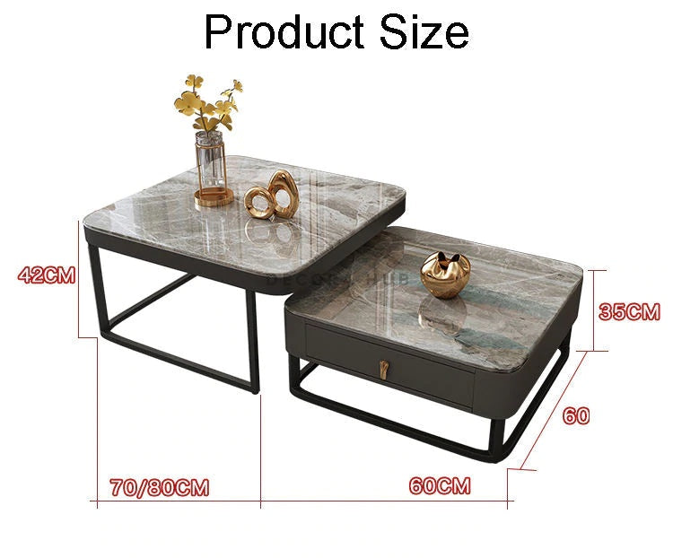 Black Frame White Marble Top Luxurious Nesting Tables – black frame white marble nesting table by DecoraHub