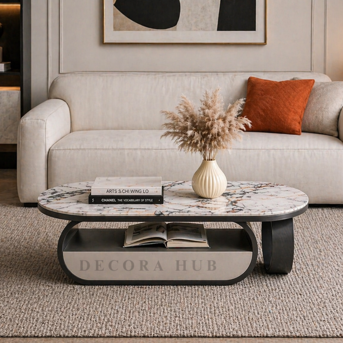 Modern Coffee Table With Black Base