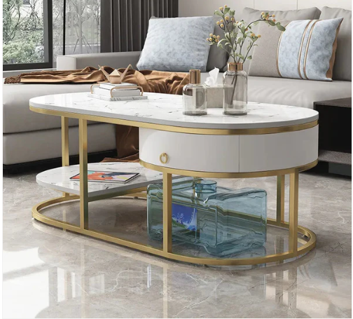 Modern Marble Coffee Table With Drawer