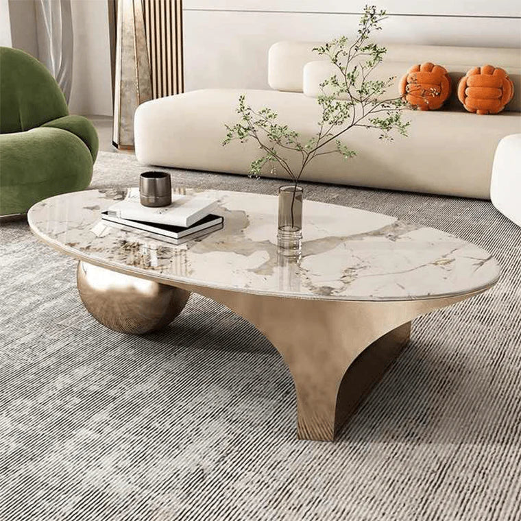 Modern Oval Shape Coffee Table