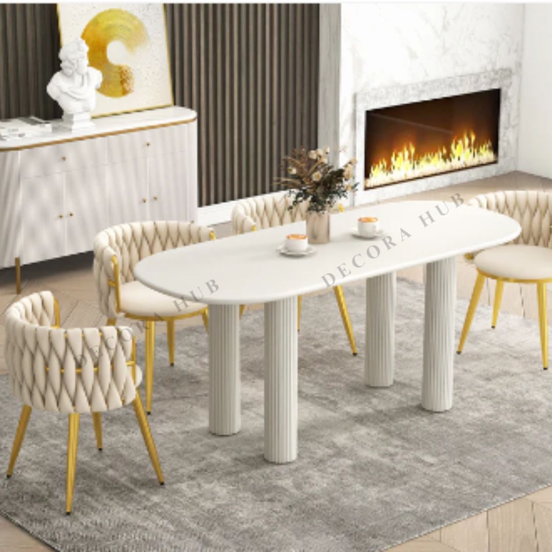 Modern Oval marble dining table in 4x3