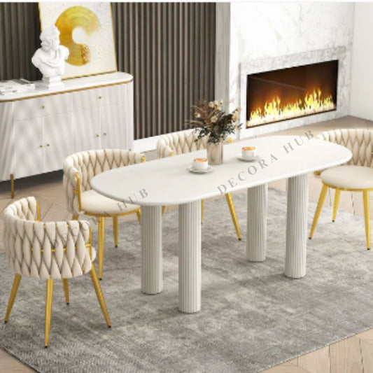 Modern Oval marble dining table in 4x3