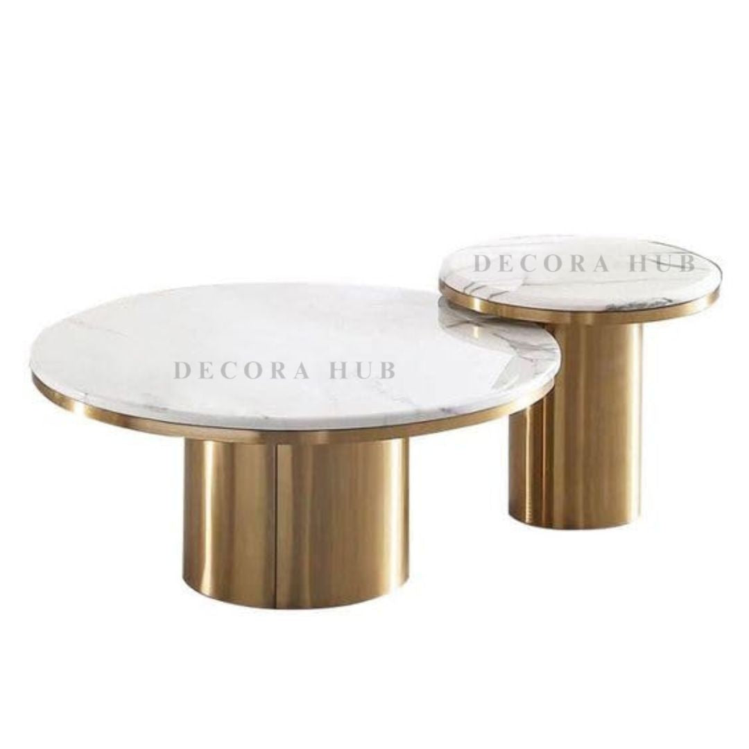Modern Round Center Tables with Gold Finish