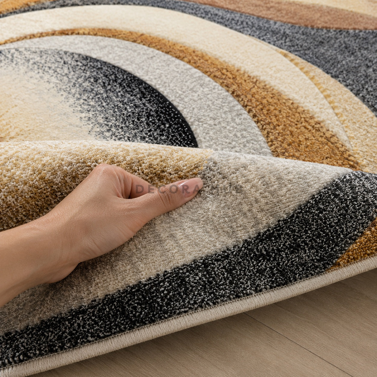 Abstract Mustard Drawing Room Carpet