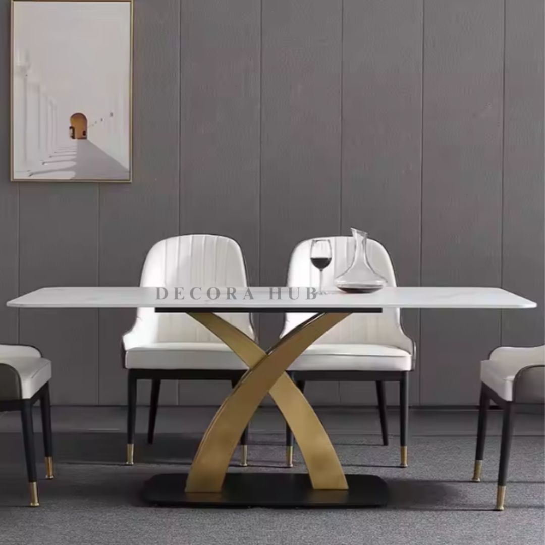 Nordic White Marble Dining table 6 Seater Dining Table