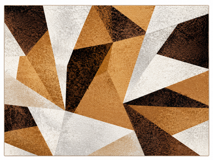 Obsidian Edge Grey & Mustard Geometric Carpet for Living Room – grey, mustard and brown geometric area carpet by DecoraHub (view 3)