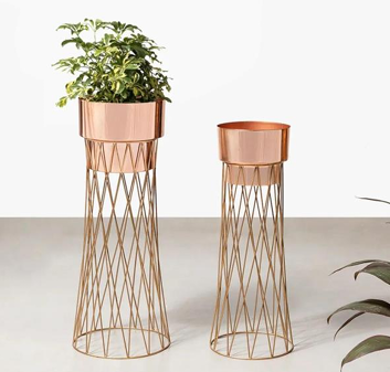 Mesh Base Classic Rose Gold Planter