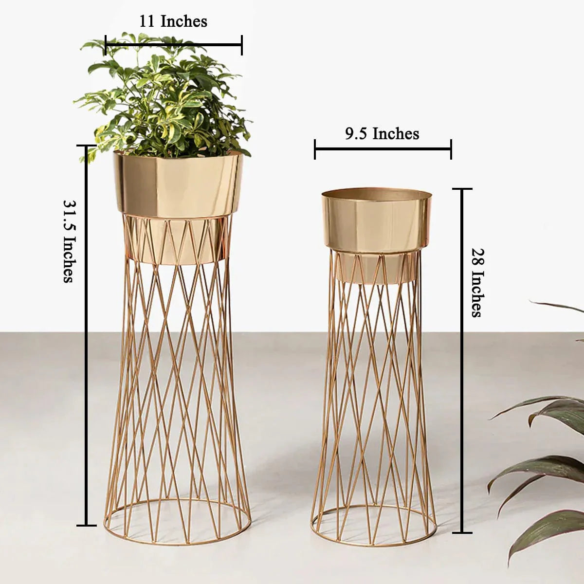 Mesh Base Classic Gold Planter