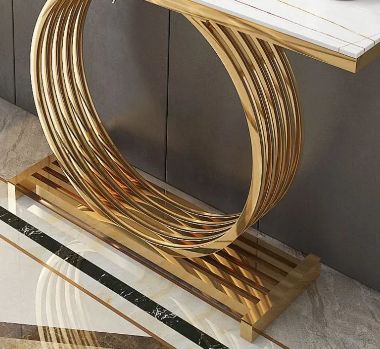 Posh Metal Console table With Marble On Top - image 2
