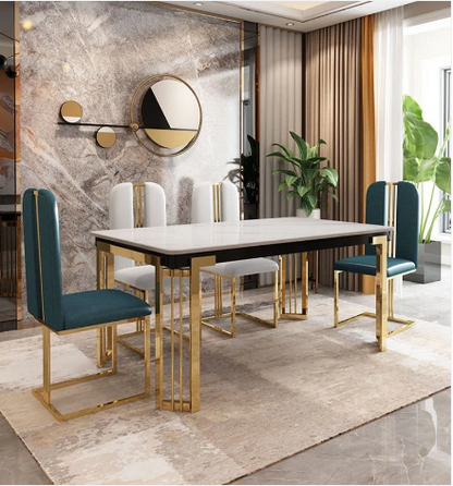 Celestial Luxurious White Marble Dining table