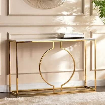 Rectangular Console Table Golden Colour - image 2