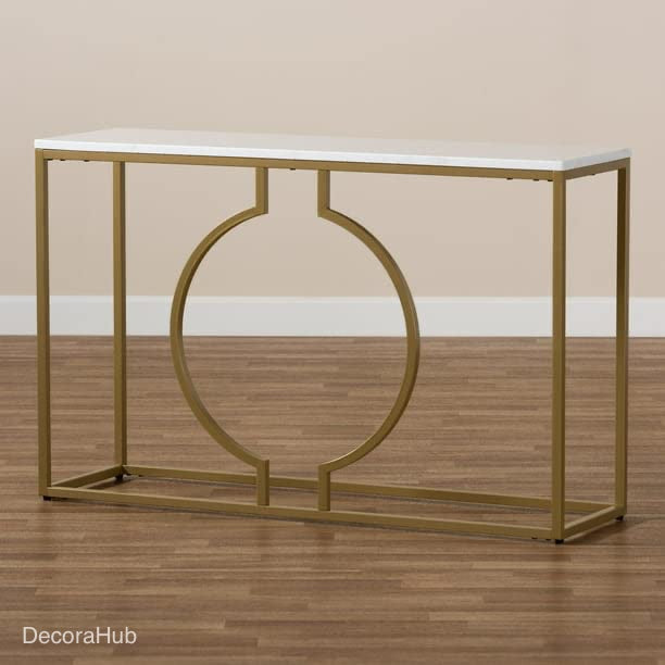 Rectangular Console Table Golden Colour - image 3