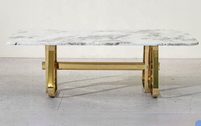 Rectangular centre table with marble top