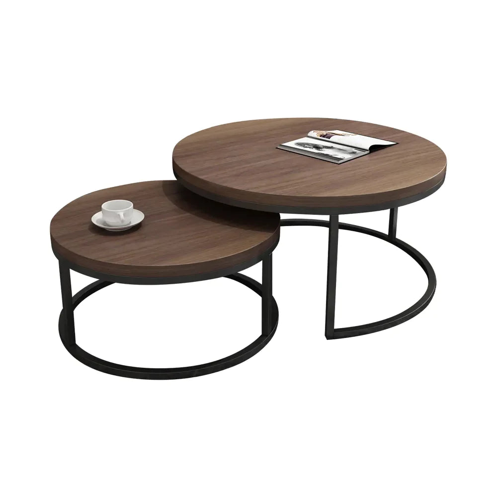 Black Metallic Coffee Tables In Chocolate Hue – black metal nesting centre tables by DecoraHub