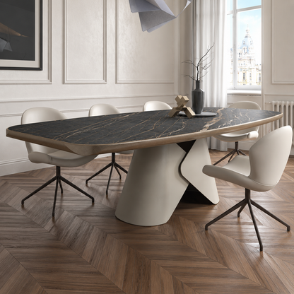 Cadenza 8 Seater Marble Top Dining Table - DecoraHub