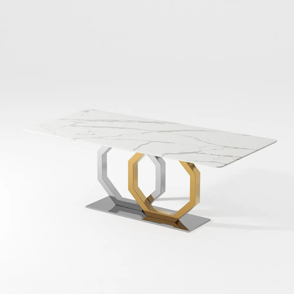 Silver Golden Elegant Dining Table