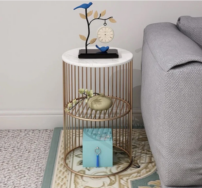 Designer Golden Half Cage Side Table