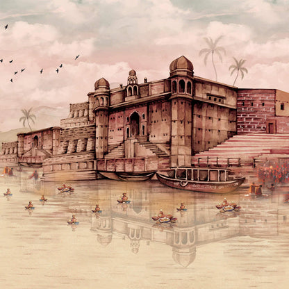 Banaras Ghat Inspired Wallpaper