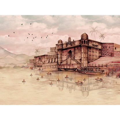 Banaras Ghat Inspired Wallpaper