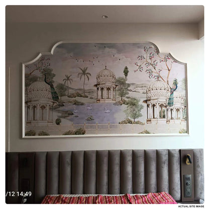Indian Palace With Peacock Wallpaper