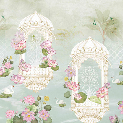 Dreamlike Scene With Flowers Wallpaper