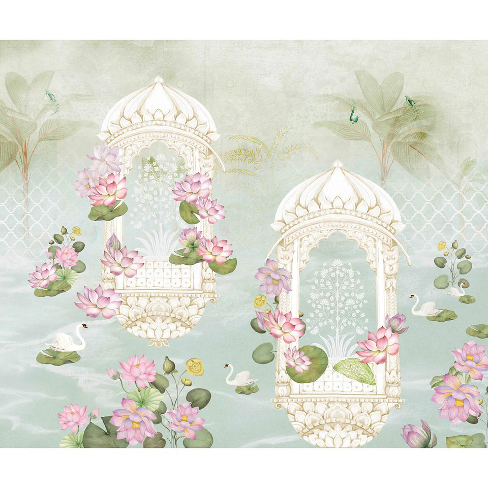 Dreamlike Scene With Flowers Wallpaper