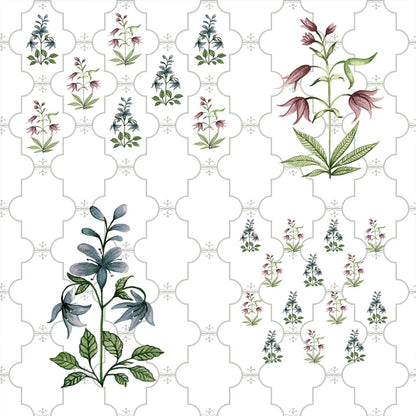 Floral Design With Botanical Illustrations Wallpaper