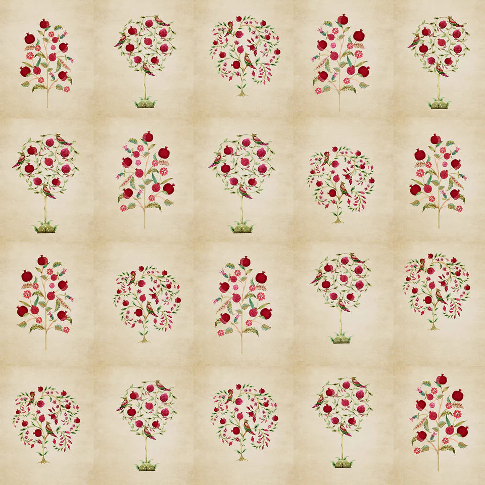 Floral Pomegranate Tree Wallpaper