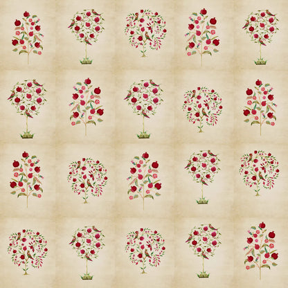 Floral Pomegranate Tree Wallpaper