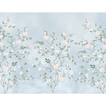 Pastel Soft Blue Designer Wallpaper