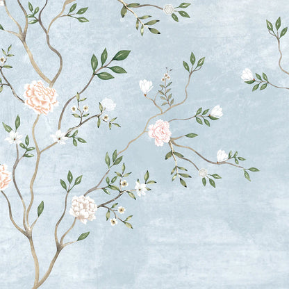 Pastel Soft Blue Designer Wallpaper