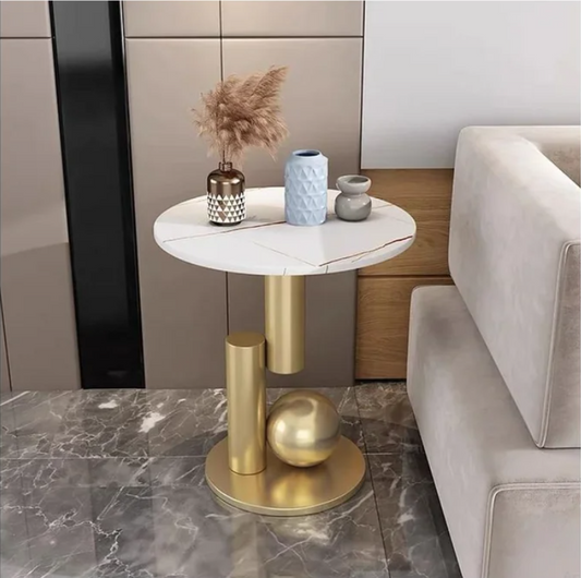 White & Golden Bold Side Table