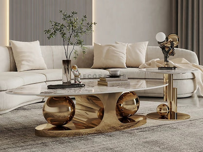 stainless steel ball centre table 