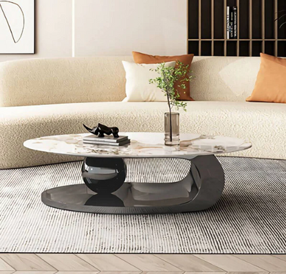 Sophisticated Oval Centre Table With Black Base
