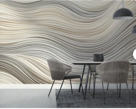 Abstract Wave Line Art Wallpaper
