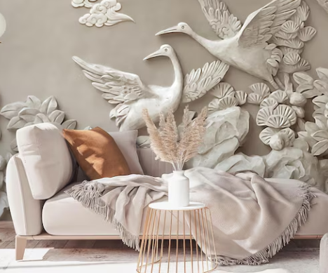White Bird Sculpture WallPaper