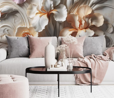 Soft Colored Flowers 3D Wallpaper