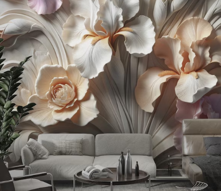 Soft Colored Flowers 3D Wallpaper